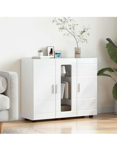 Credenza Bianco lucido 55.5 x 29 x 100 cm Legno multistrato