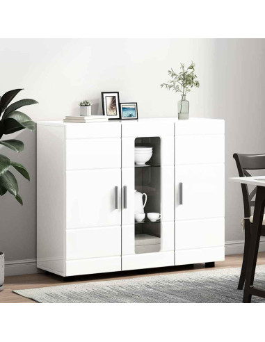 Credenza Bianco lucido 55.5 x 29 x 100 cm Legno multistrato