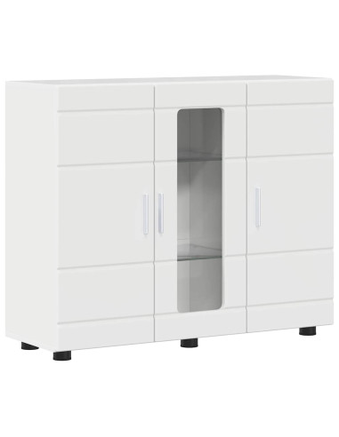 Credenza Bianco lucido 55.5 x 29 x 100 cm Legno multistrato