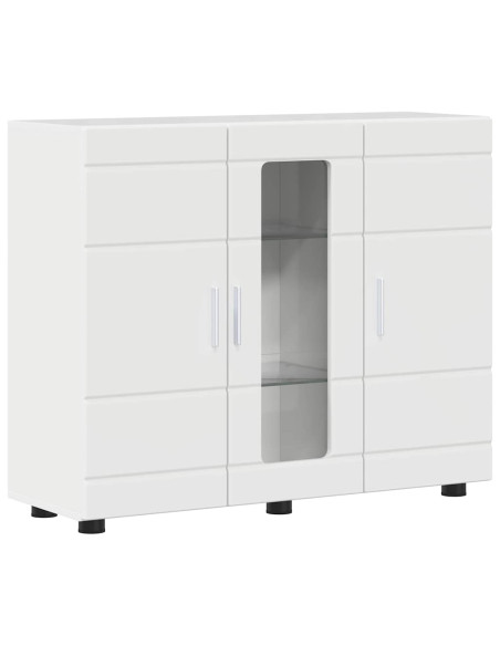 Credenza Bianco lucido 55.5 x 29 x 100 cm Legno multistrato
