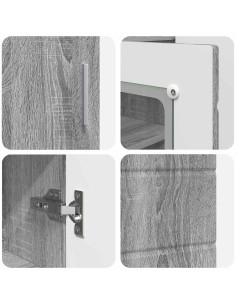 Credenza Grigio sonoma 55.5 x 29 x 100 cm Legno multistrato 2
