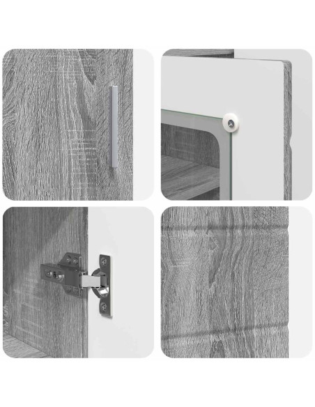 Credenza Grigio sonoma 55.5 x 29 x 100 cm Legno multistrato