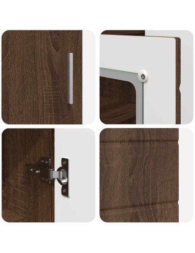 Credenza Rovere marrone 55.5 x 29 x 100 cm Legno multistrato