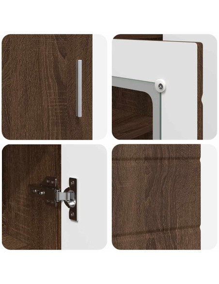 Credenza Rovere marrone 55.5 x 29 x 100 cm Legno multistrato