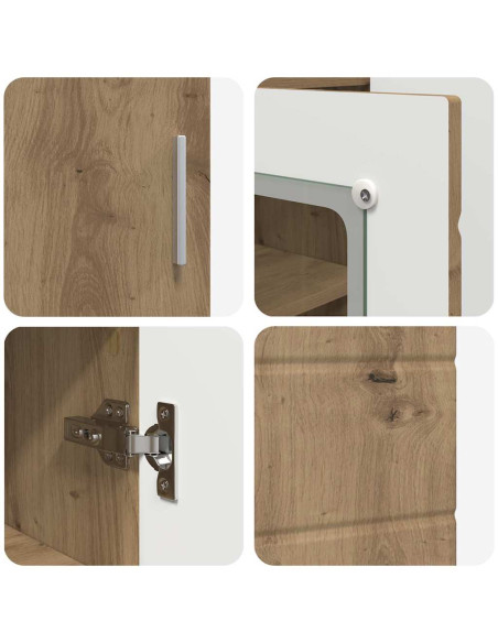 Credenza con lo scaffale rovere artigianale 55.5 x 29 x 100 cm