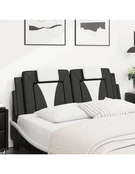Cuscino Testiera Nero e Bianco 152 cm in Similpelle