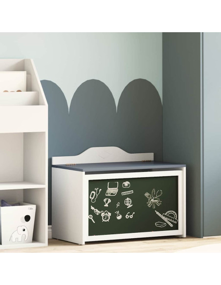 Scatola per Giocattoli Grigio e bianco 73 x 33 x 55 cm