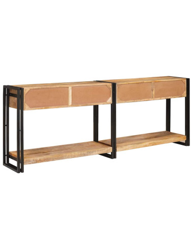 Tavolo consolle 2 pcs Marrone Legno massello di mango ruvido