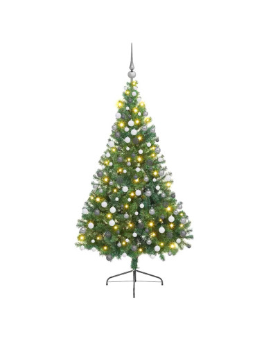 Albero di Natale artificiale preilluminato Verde 180 cm PVC