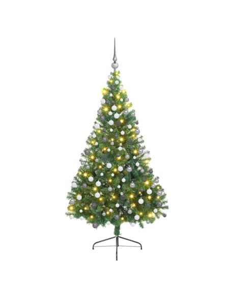 Albero di Natale artificiale preilluminato Verde 180 cm PVC