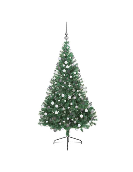 Albero di Natale artificiale preilluminato Verde 180 cm PVC