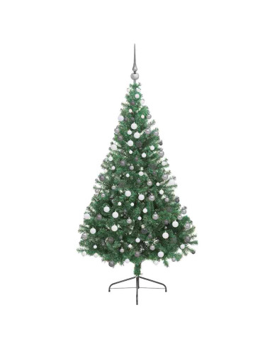 Albero di Natale artificiale preilluminato Verde 210 cm PVC