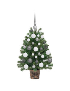 Albero di Natale artificiale con 150 LED Verde 65 cm PE e PVC