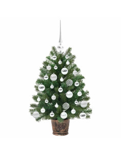 Albero di Natale artificiale con 150 LED Verde 75 cm PE e PVC