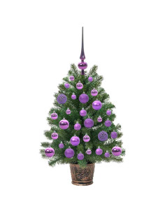 Albero di Natale artificiale con 150 LED Verde 75 cm PE e PVC