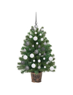 Albero di Natale artificiale con 150 LED Verde 90 cm PE e PVC