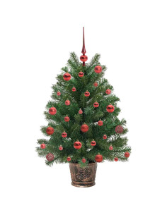 Albero di Natale artificiale con 150 LED Verde 90 cm PE e PVC