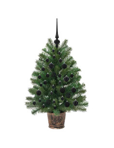 Albero di Natale artificiale con 150 LED Verde 90 cm PE e PVC