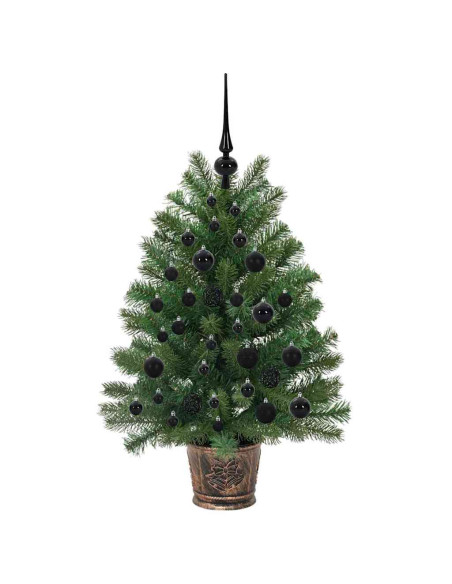 Albero di Natale artificiale con 150 LED Verde 90 cm PE e PVC