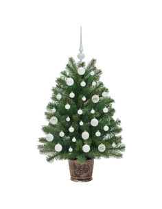 Albero di Natale artificiale con 150 LED Verde 90 cm PE e PVC