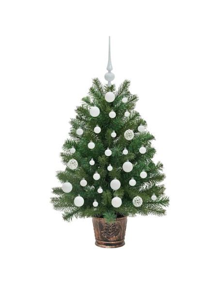 Albero di Natale artificiale con 150 LED Verde 90 cm PE e PVC