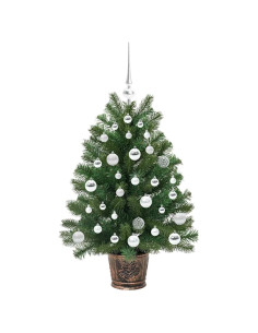 Albero di Natale artificiale con 150 LED Verde 90 cm PE e PVC
