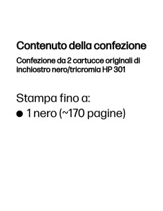HP Confezione da 2 cartucce originali di inchiostro nero/tricromia 301 2