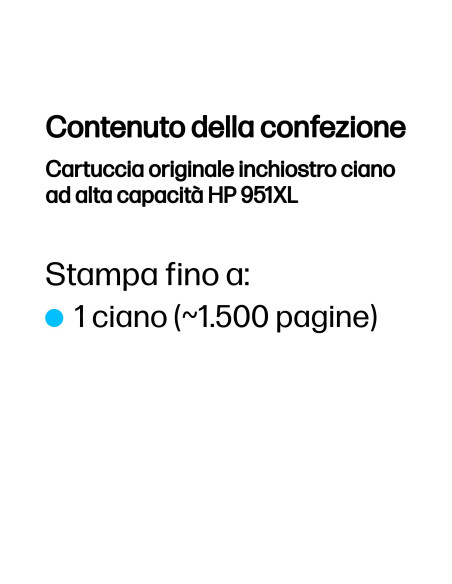 HP Cartuccia originale inchiostro ciano ad alta capacità 951XL