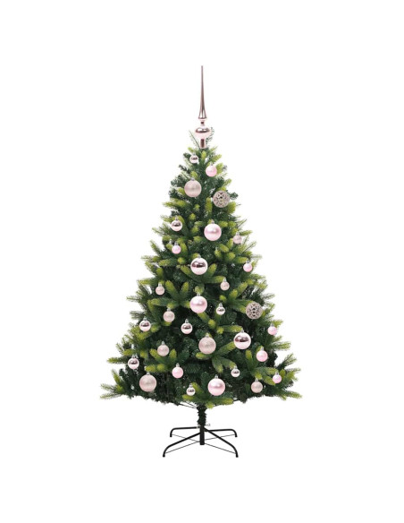 Albero di Natale Artificiale Pieghevole 150 LED Verde 120 cm