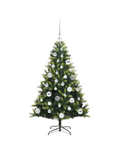 Albero di Natale Artificiale Pieghevole 150 LED Verde 120 cm