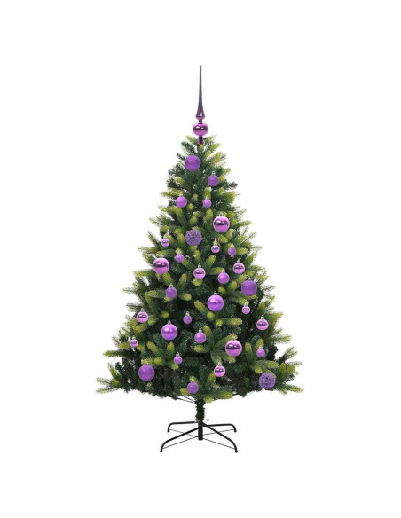 Albero di Natale Artificiale Pieghevole 150 LED Verde 120 cm