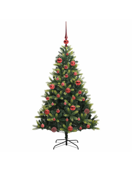 Albero di Natale Artificiale Pieghevole 150 LED Verde 150 cm