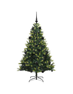 Albero di Natale Artificiale Pieghevole 150 LED Verde 150 cm