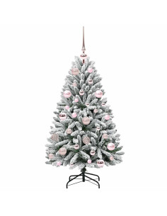 Albero di Natale artificiale Verde e Bianco 120 cm