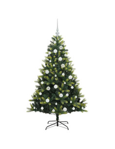 Albero di Natale Artificiale Pieghevole 150 LED 150 cm PVC e PE