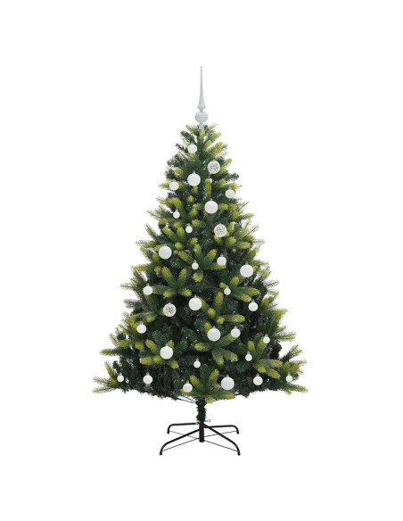 Albero di Natale Artificiale Pieghevole 150 LED 150 cm PVC e PE