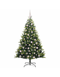 Albero di Natale Artificiale a Cerniera 300 LEDs Verde 180 cm