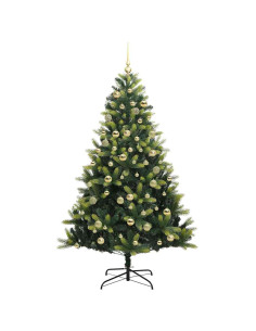 Albero di Natale Artificiale a Cerniera con 300 LED Verde