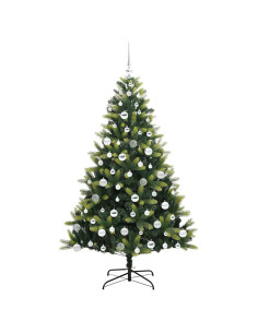 Albero di Natale Artificiale Pieghevole con 300 LED 180 cm