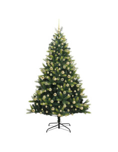 Albero di Natale Artificiale a Cerniera con 300 LED Verde