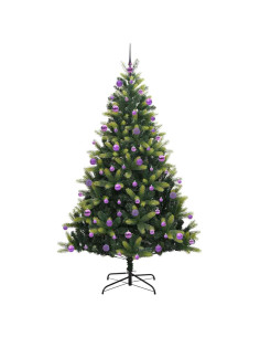 Albero di Natale Artificiale Ad Incastro con 300 LED 210 cm