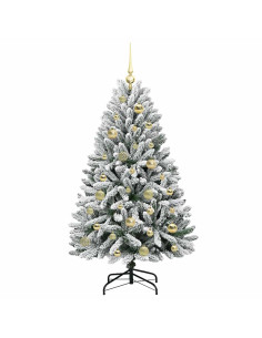 Albero di Natale artificiale Verde e Bianco 120 cm