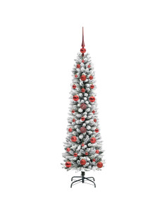 Albero di Natale artificiale con 150 LED Verde e bianco 120 cm