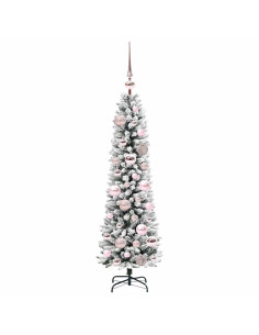 Albero di Natale artificiale con 150 LED Verde e bianco 120 cm