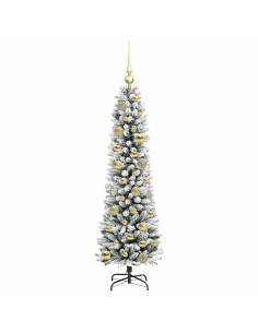 Albero di Natale artificiale con 150 LED Verde e bianco 120 cm