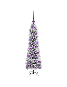 Albero di Natale artificiale con 150 LED Verde e bianco 120 cm