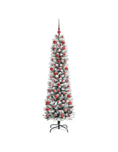 AlberodiNataleartificiale with LEDs Bianco 180cm PVC