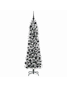 Albero di Natale artificiale con 300 LED Verde e bianco 180 cm