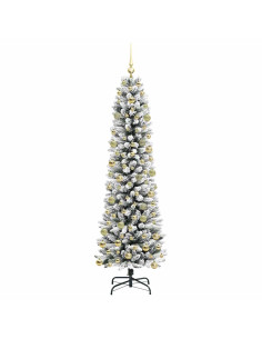 AlberodiNataleartificiale with LEDs Bianco 210cm PVC