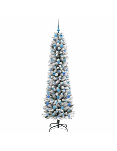 Albero di Natale artificiale con 300 LED Verde e bianco 210 cm